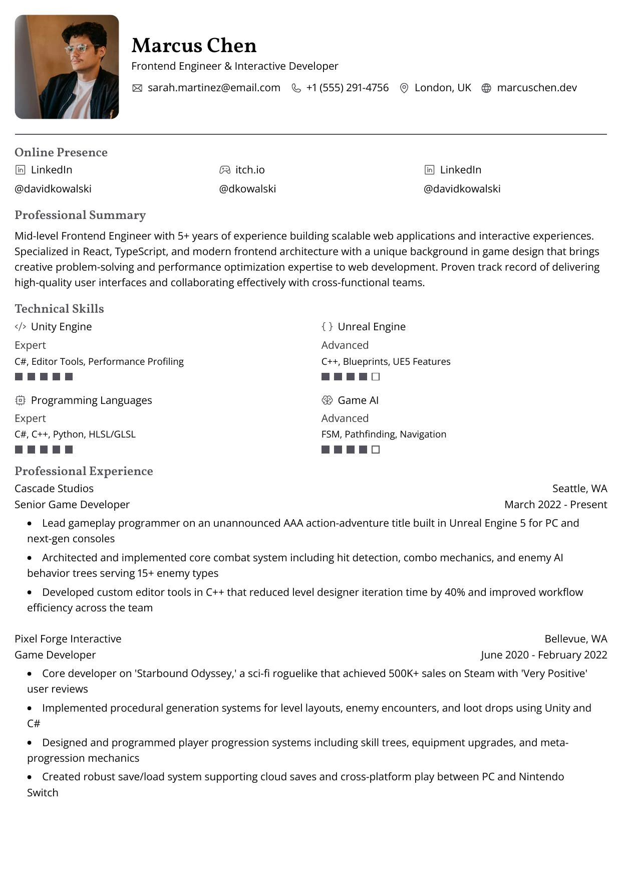 Modèle de CV
